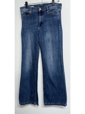 Gap Low Rise Flare Jeans Medium Wash Y2K Denim Retro 70s Bell Bottoms Boho 30 R